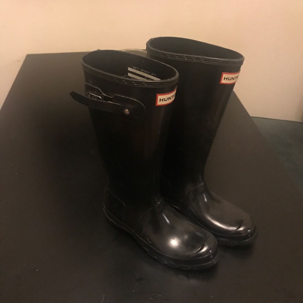 Kids Black Hunter Rainboots Size 5